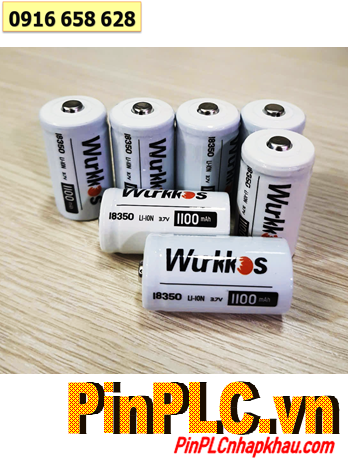 Wưkkos 18350; Pin sạc Wưkkos 18350 lithium 3.7v 1100mAh chính hãng /Loại đầu LỒI